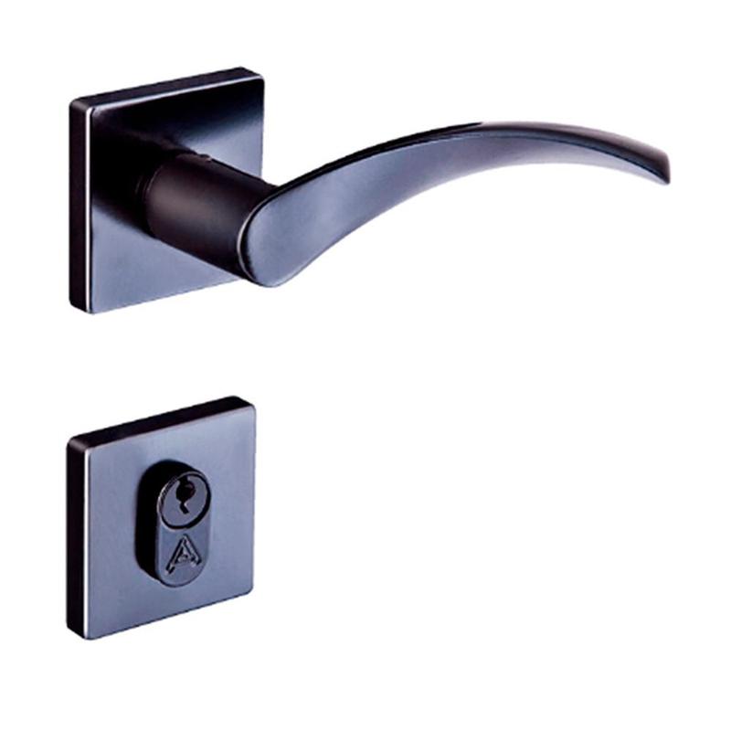 Fechadura Porta Ferro Madeira Externa Broca 55mm Preto Aliança